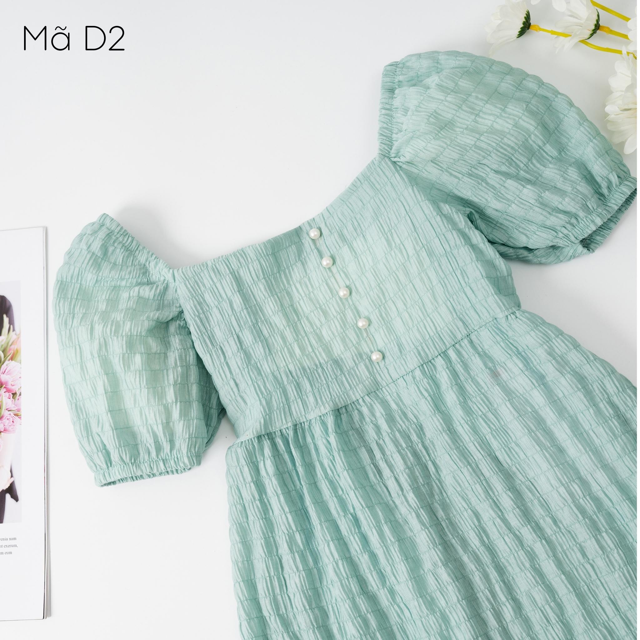 Váy bé gái D2 chất đũi xốp thiết kế nơ buộc lưng siêu xinh size đại từ 11-45kg