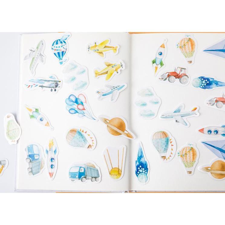 Bộ 46 Sticker Hàn Quốc hoạt hình dán trang trí E34