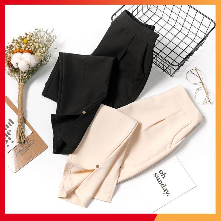 Quần baggy xẻ tà ️ SANG CHẢNH ️Quần công sở ống xẻ tà có khuy tạo điểm nhấn cực kỳ sang chản