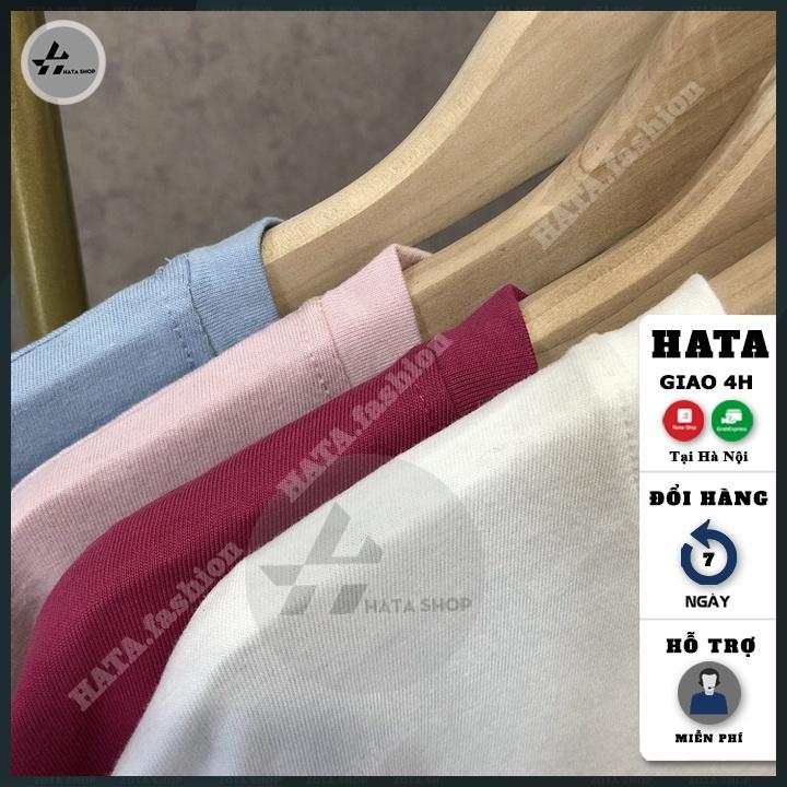 Áo thun unisex nữ tay lỡ , áo thun giá rẻ HATA Fashion tay lỡ form rộng vải mát mềm mịn mã ZQ35