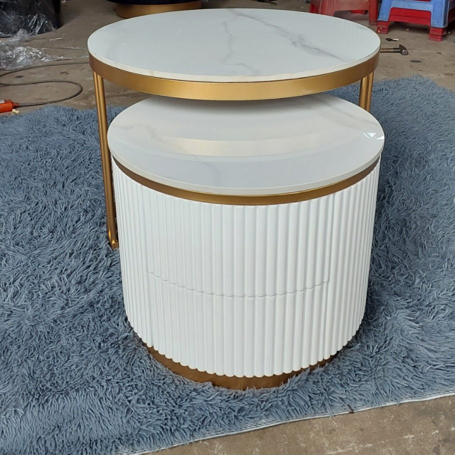 Bàn đôi tròn mặt đá Juno sofa