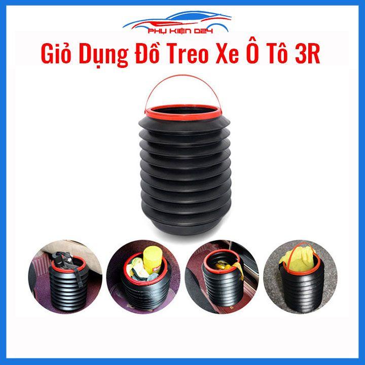 Giỏ gấp gọn đa năng có quai xách đựng đồ, đựng rác, đựng nước vật dụng treo xe