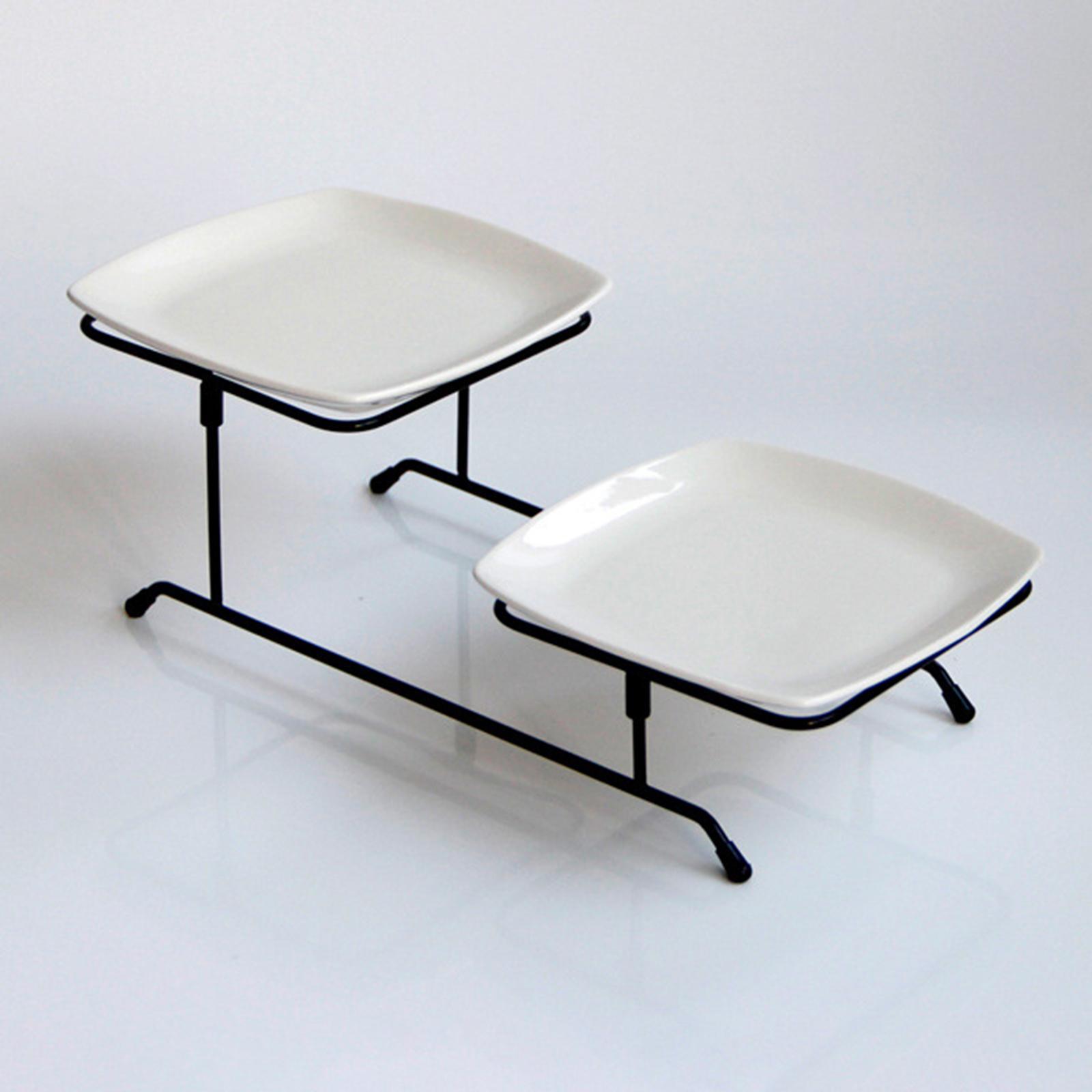 2 Tier Serving Stand Snack Display Tray Fruit Tray for Home Decor White