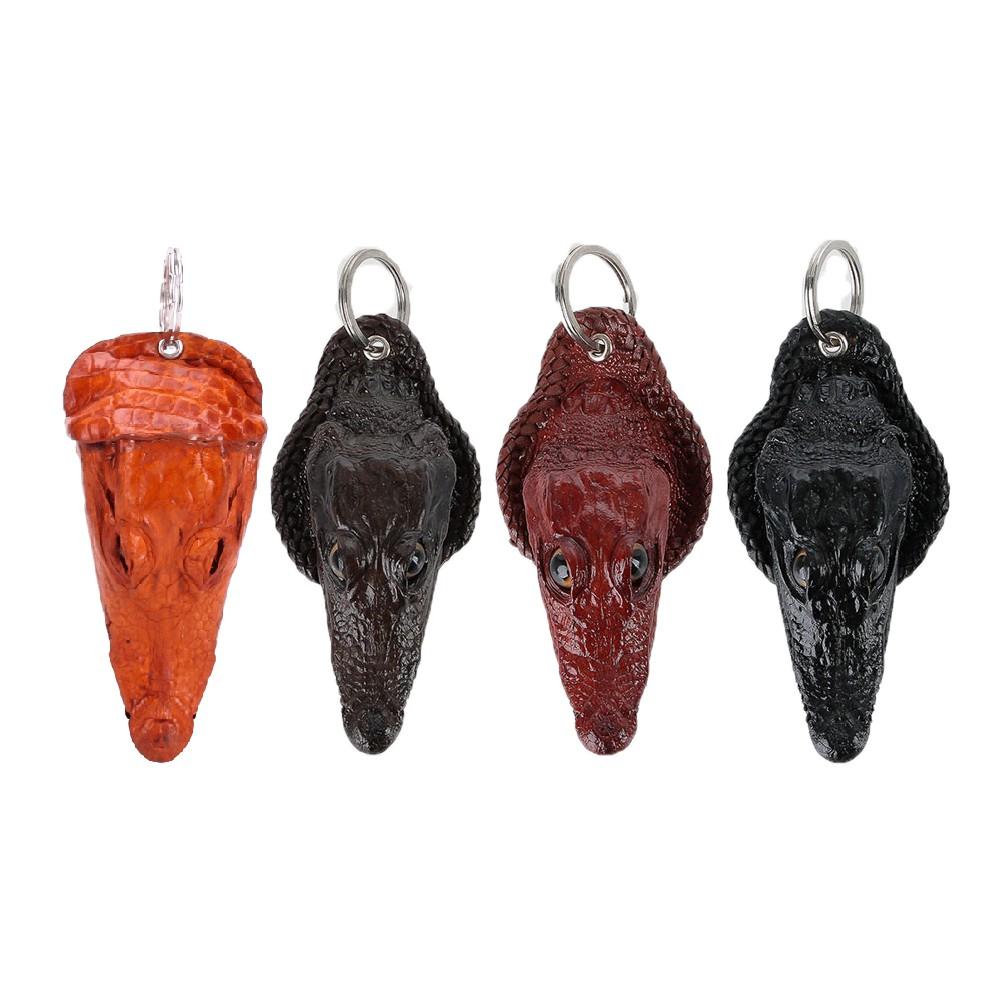 HC8218-19-20-21 - Móc khóa đầu cá sấu Huy Hoàng màu vàng bò, nâu đất, đen, nâu đỏ