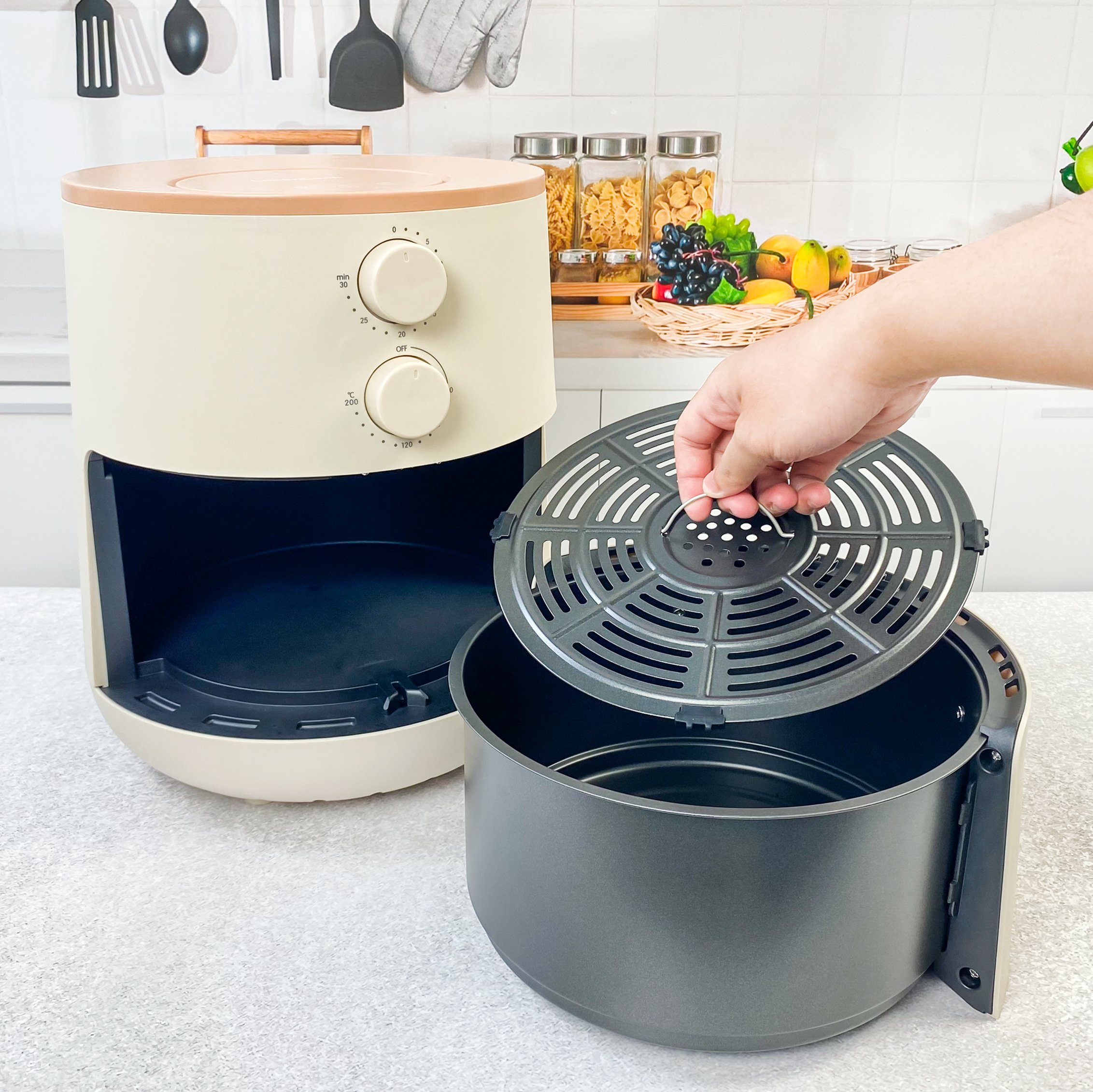 Nồi chiên không dầu Lock&Lock Mechanical Air Fryer EJF179 - Hàng Chính Hãng