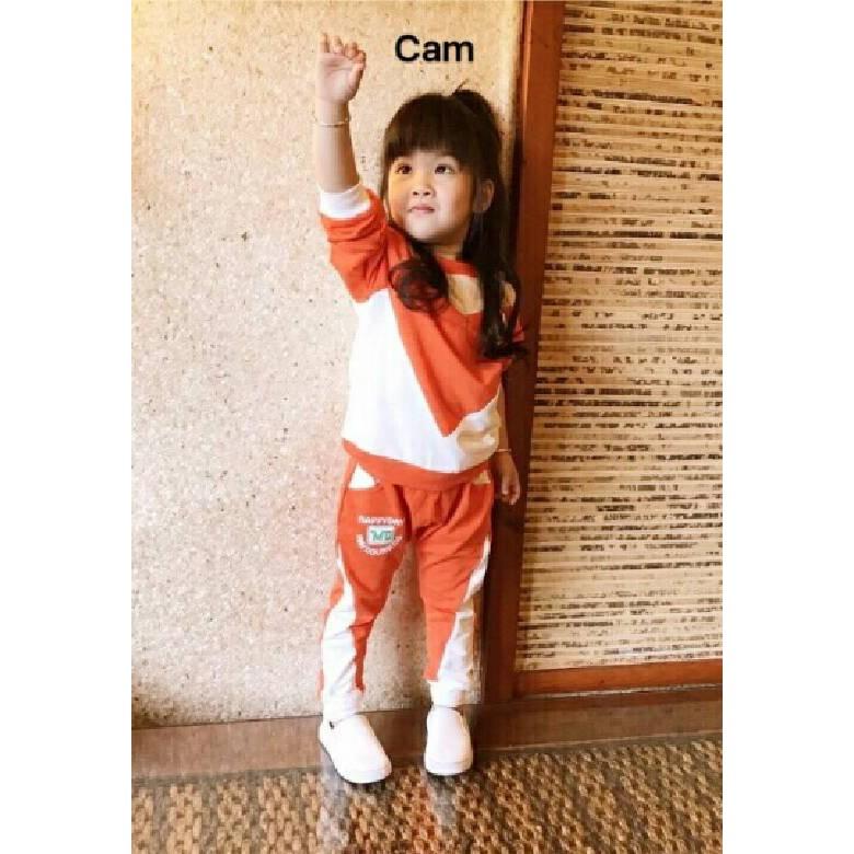 Bộ bé gái tay dài ấm áp mùa mưa phối màu cực xinh