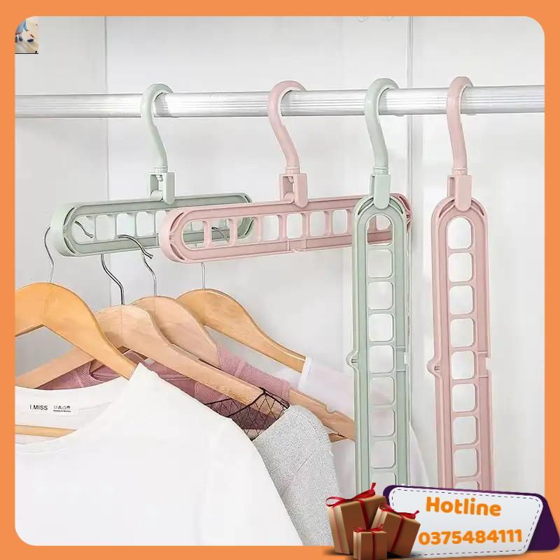 Móc Treo Quần Áo Đa Năng 9 Lỗ Tiết Kiệm - Hàng Loại 1