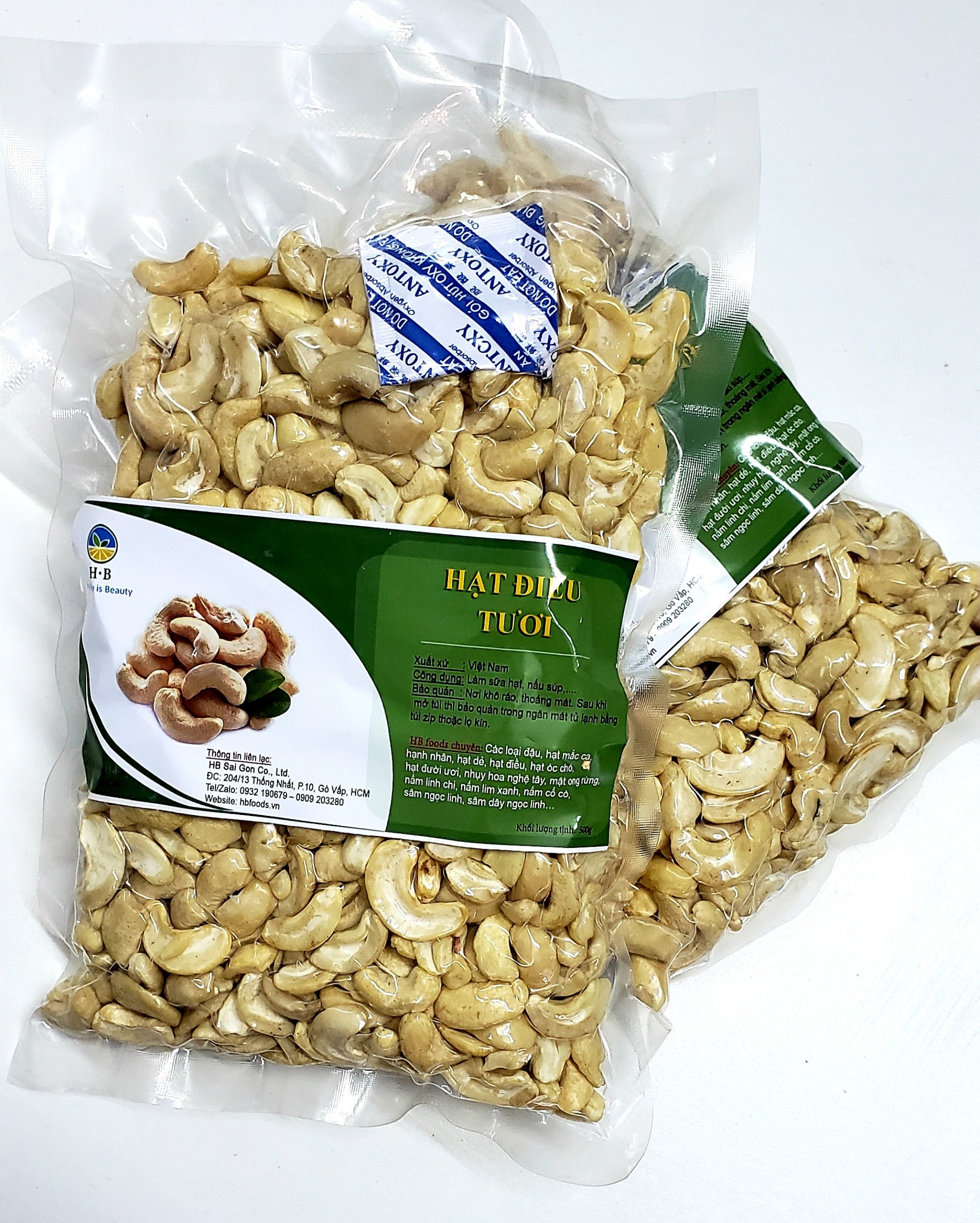 Hạt điều tươi  (Vỡ đôi), 500g