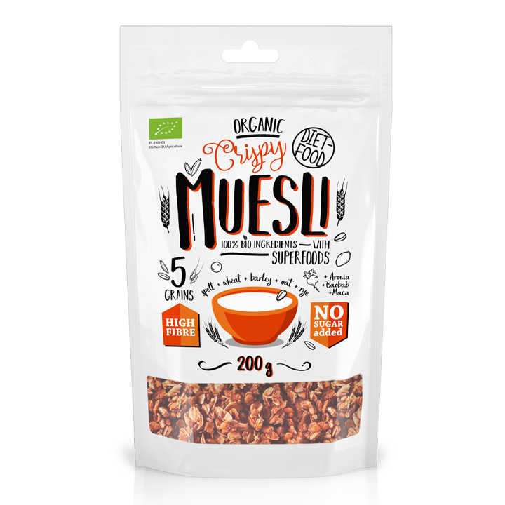 Ngũ cốc giòn muesli siêu thực phẩm hữu cơ Diet Food 200g Organic Muesli with Super Foods