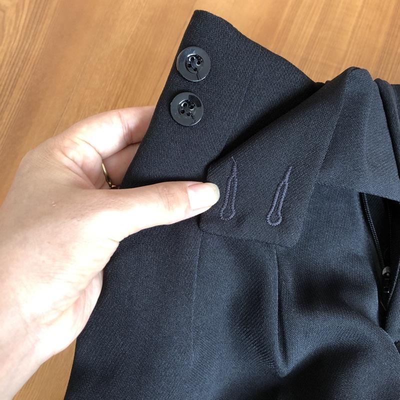 Quần baggy nữ 2 khuy lệch cạp lưng chun