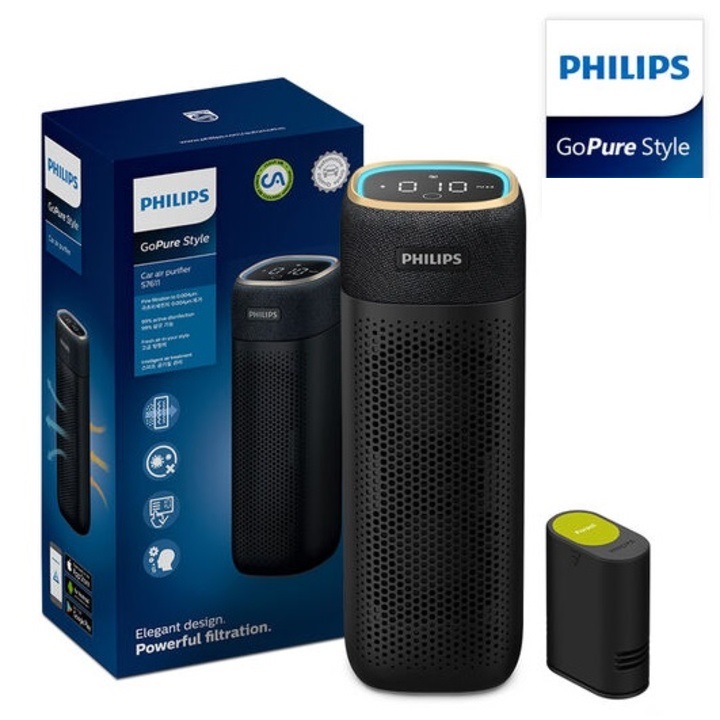 Máy khử mùi và lọc không khí trong ô tô Philips S7601 ( GP7601 ) Kết nối điện thoại thông qua ứng dụng AirMatters và cảm biến chất lượng không khí 3 màu - HÀNG NHẬP KHẨU
