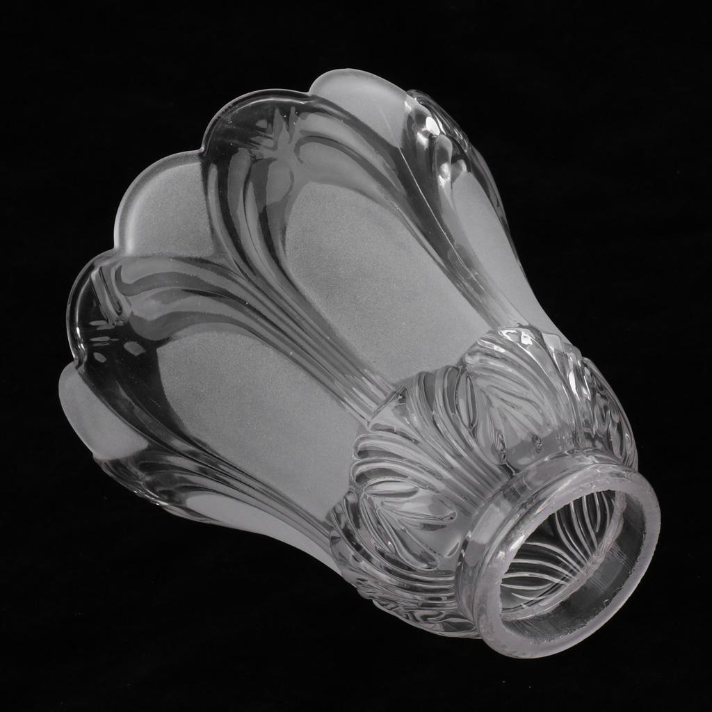 2Pcs Clear & Frosted Glass Light Shade Ceiling Fan Chandelier Wavy Edge
