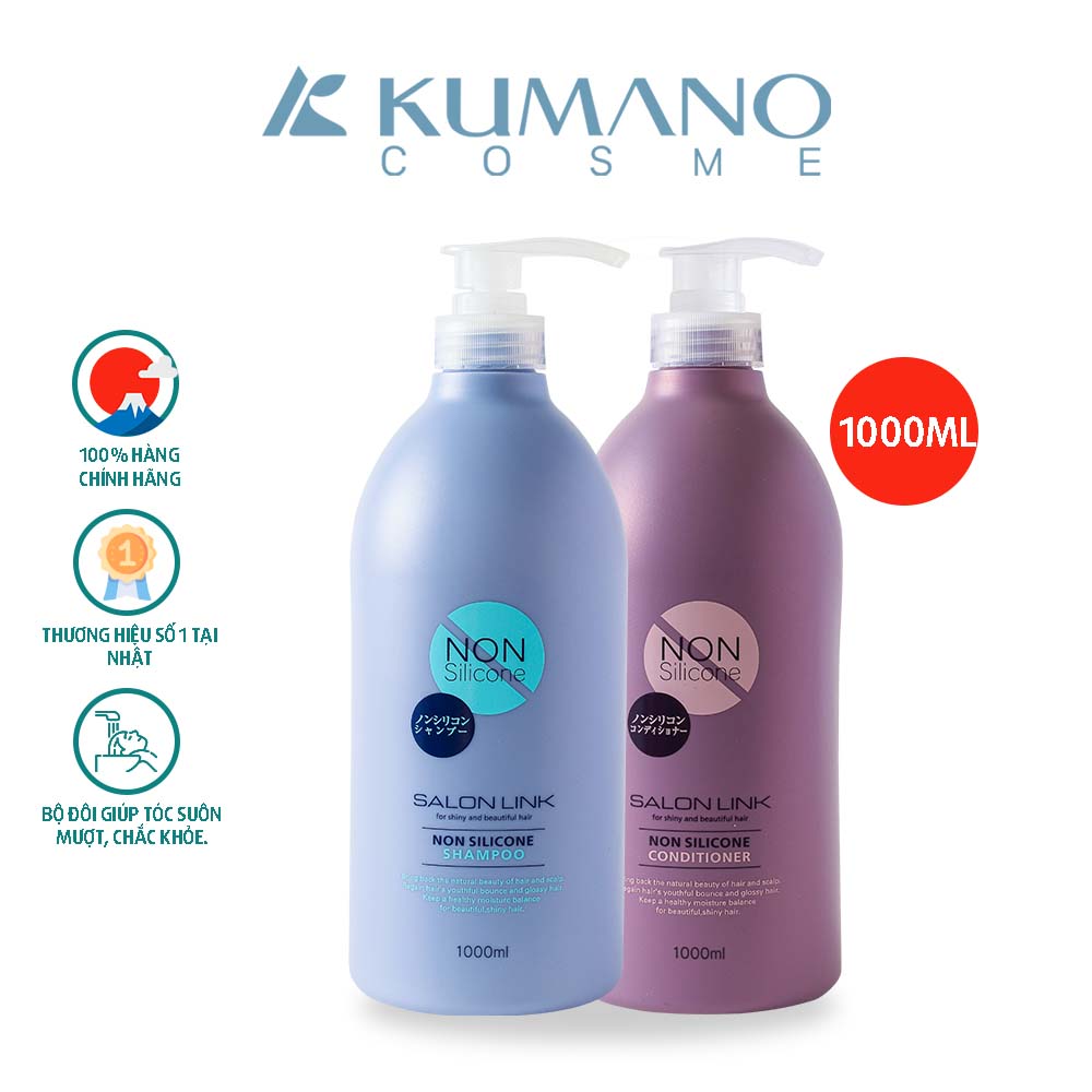 Bộ dầu gội xả không chứa Silicon Salon Link (1000ml)