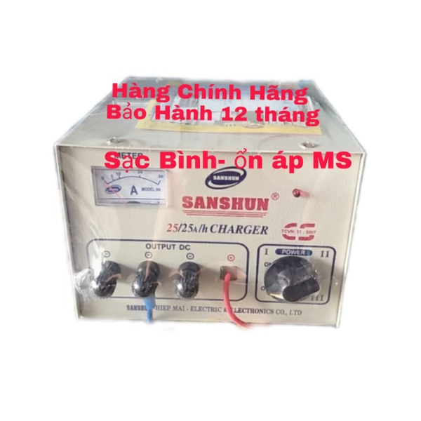 Máy Sạc Bình Ắc quy 6V-12V-24V 25A dung cho ắc quy 125Ampe