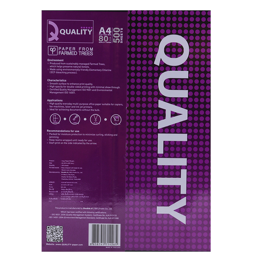 Giấy Photo A4 Quality DL 80gsm (500 Tờ)