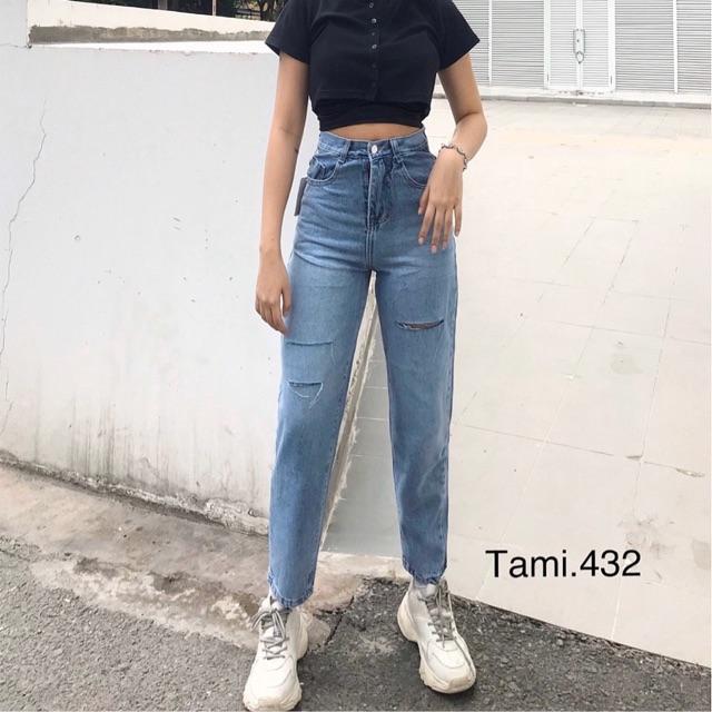 Quần Baggy Jean rách gối