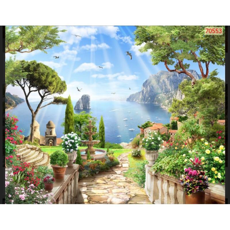 Tranh dán tường vải lụa 3D kèm keo 160x200cm