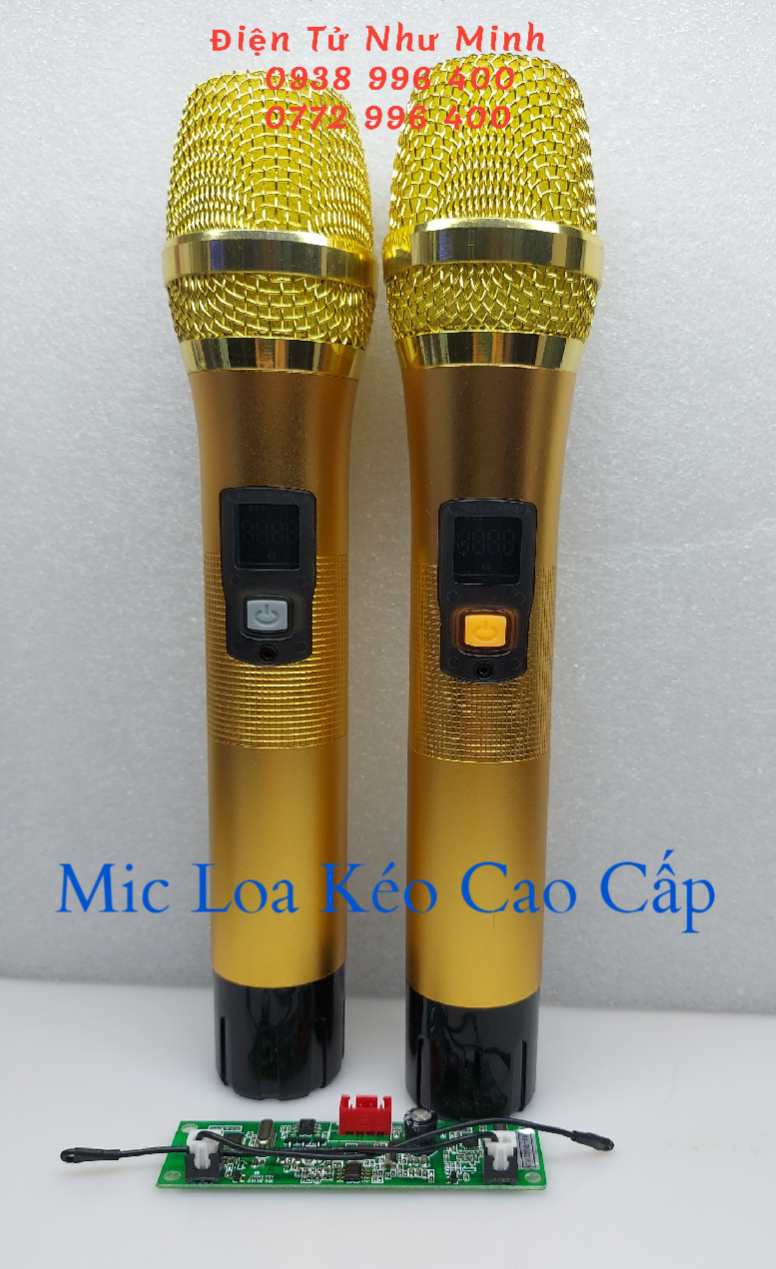 Bộ 2 Mic Loa kéo không dây Cao Cấp Chỉnh Được Tần Số