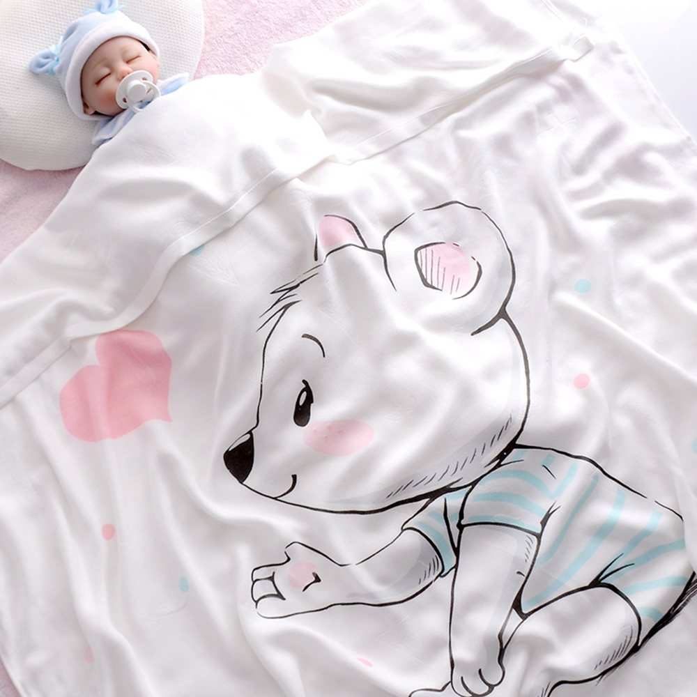 Chăn mền đũi cho bé từ sơ sinh đến tiểu học chất liệu sợi tre thiên nhiên và sợi Cotton, loại siêu mềm mịn, KT: 110x110cm, Bamboo Home - hàng chính hãng BBH01