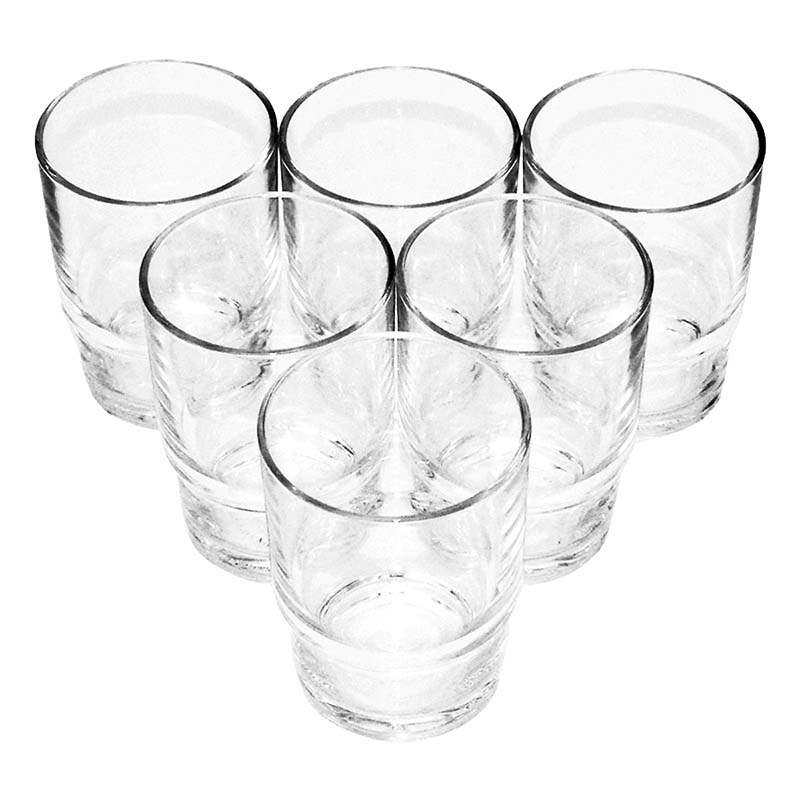 Bộ ly 6 cái Union Glass 388 Ly  lùn ngấn 240ml  không ngã màu,  sản xuất Thái Lan