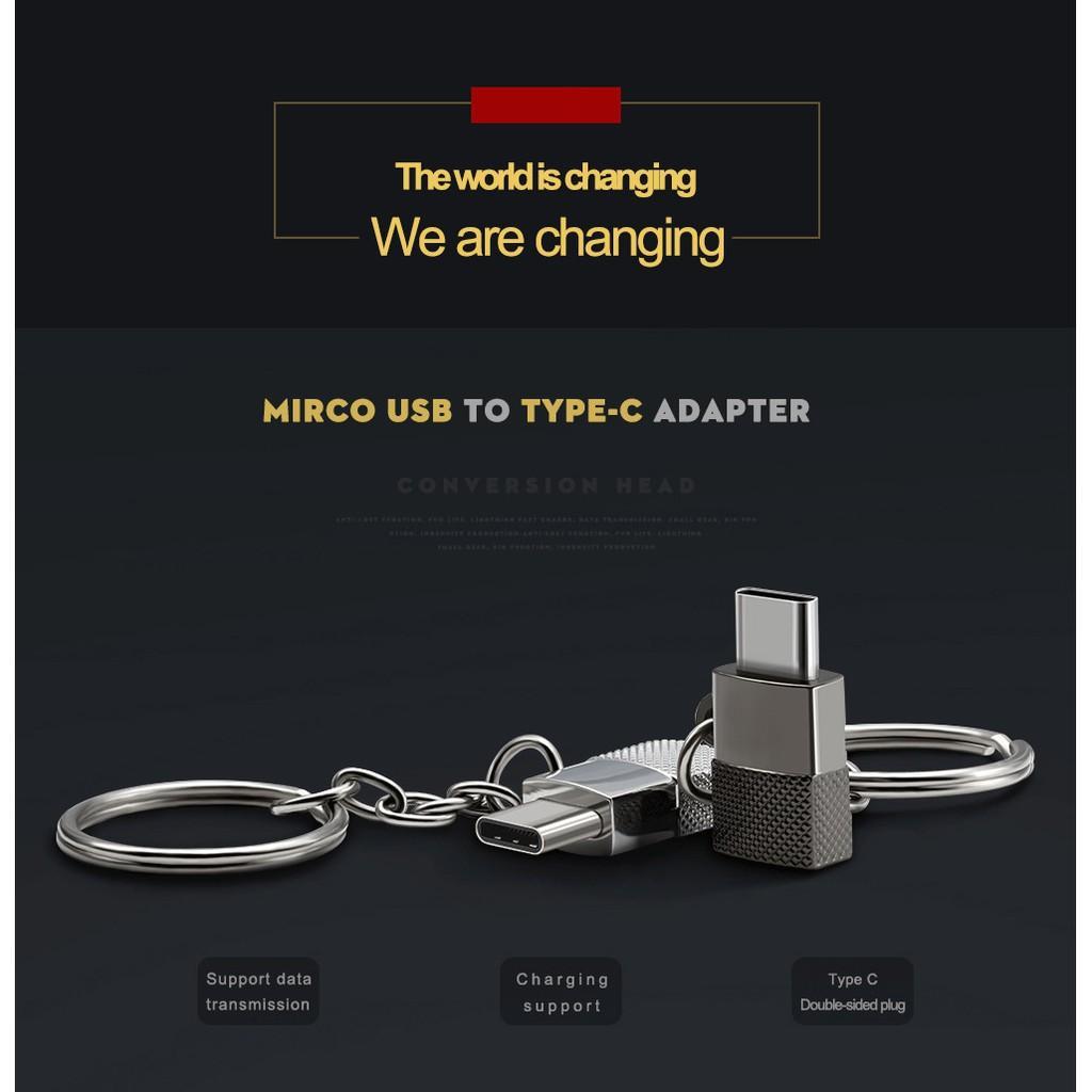 Đầu Chuyển Đổi Micro Usb Otg Sang Type-C Hợp Kim Kẽm