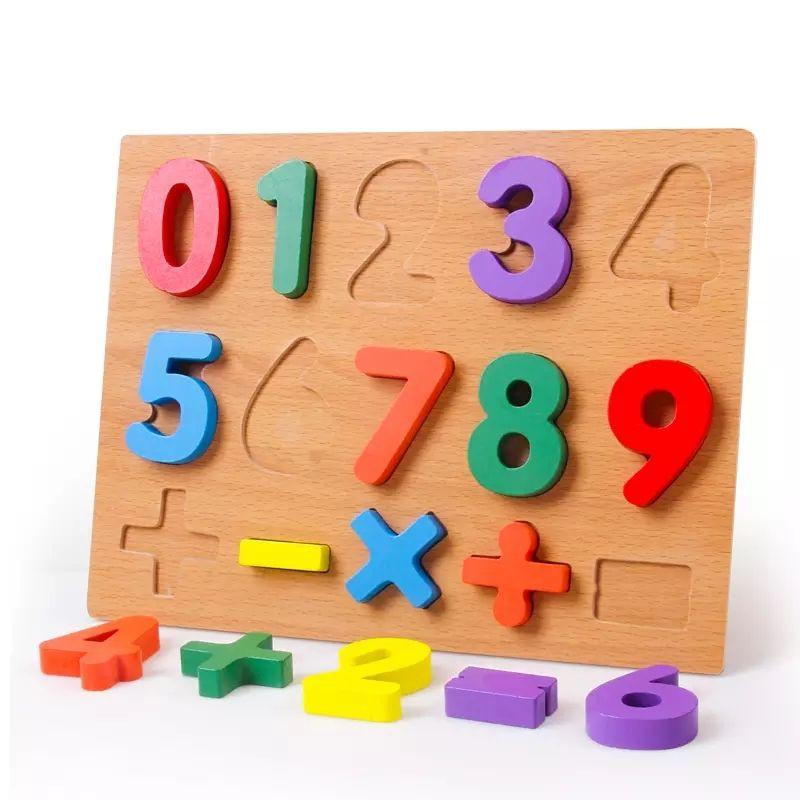 Bảng gỗ nổi cho bé học chữ cái và chữ số kích thước 30x23cm