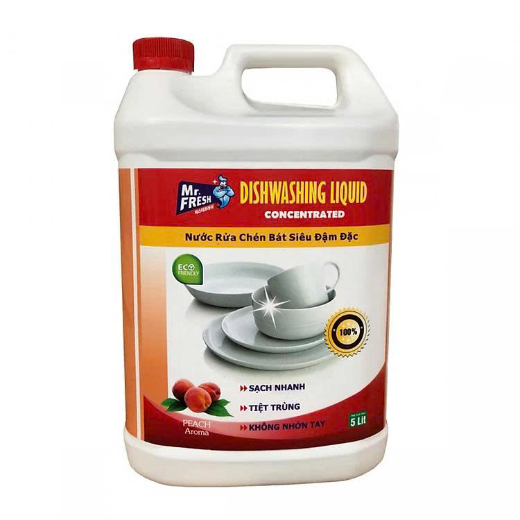Nước rửa chén siêu đậm đặc Mr.Fresh 5L-công nghệ Hàn Quốc ( hương Đào )