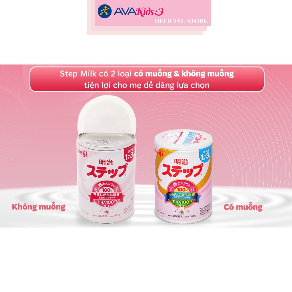 Sữa bột nội địa Nhật Meiji Step Milk có muỗng 800g (1 - 3 tuổi) - Hàng chính hãng