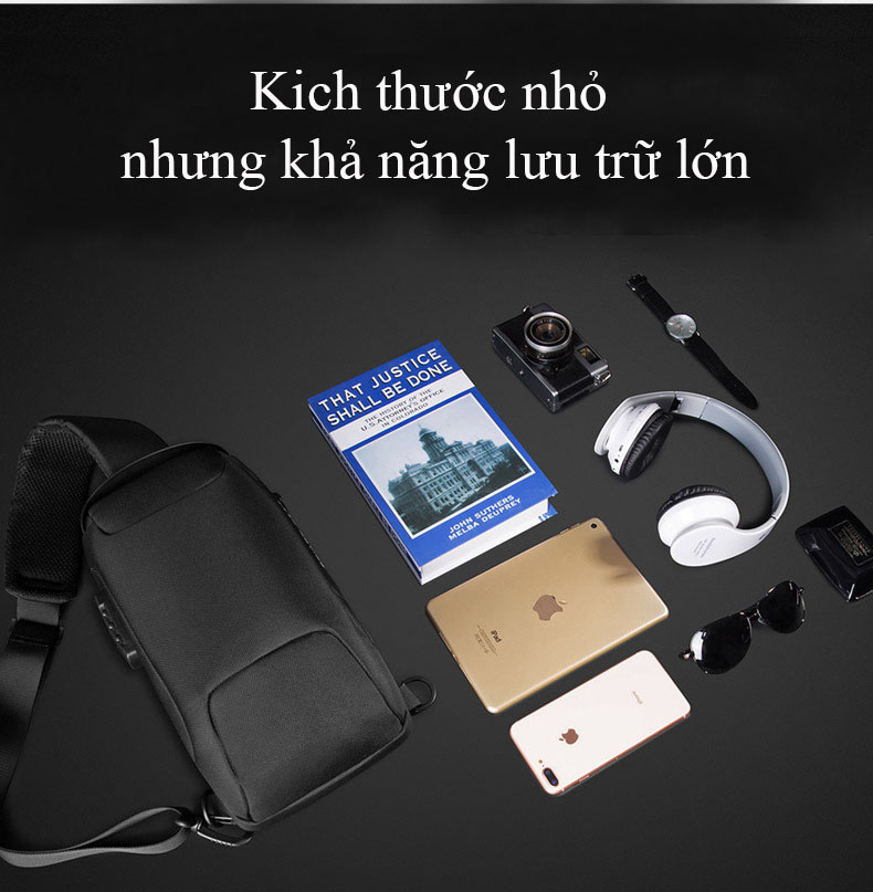 Túi đeo chéo nam phong cách thể thao mới tích hợp khóa chống trộm và chống thấm nước cao cấp