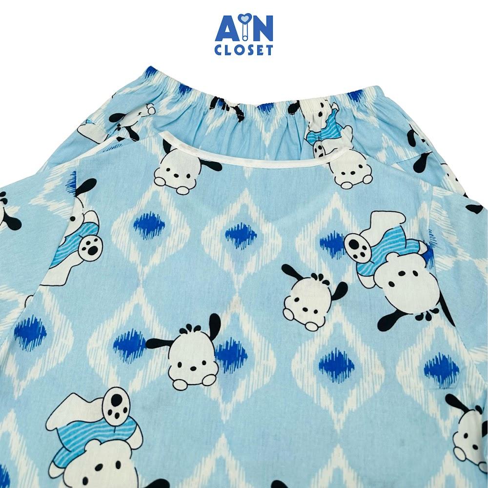 Bộ quần áo Ngắn bé trai hoạ tiết Cún Xanh Cotton - AICDBT8YOFQU - AIN Closet
