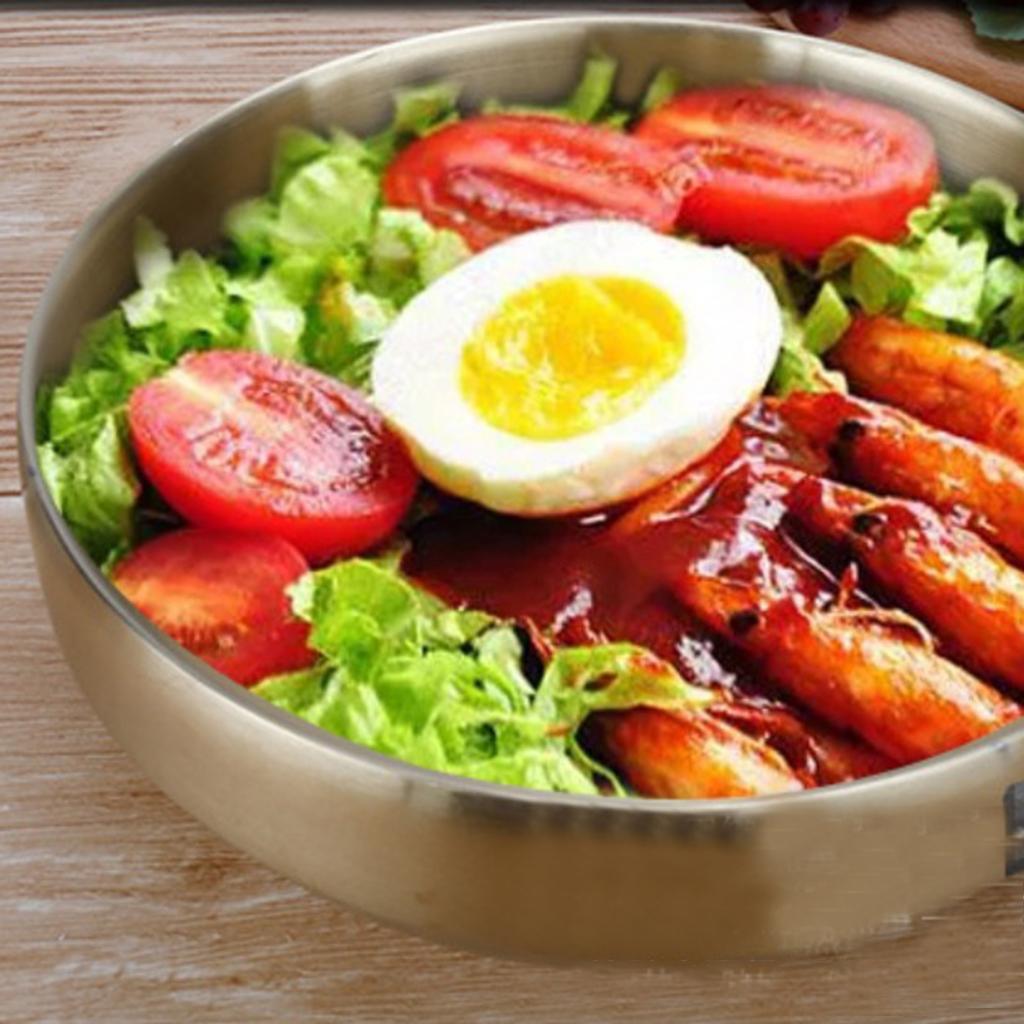 Stainless Steel Noodles Bowl Dinner Soup Fruit Bowl Kitchenware Silver 19cm
