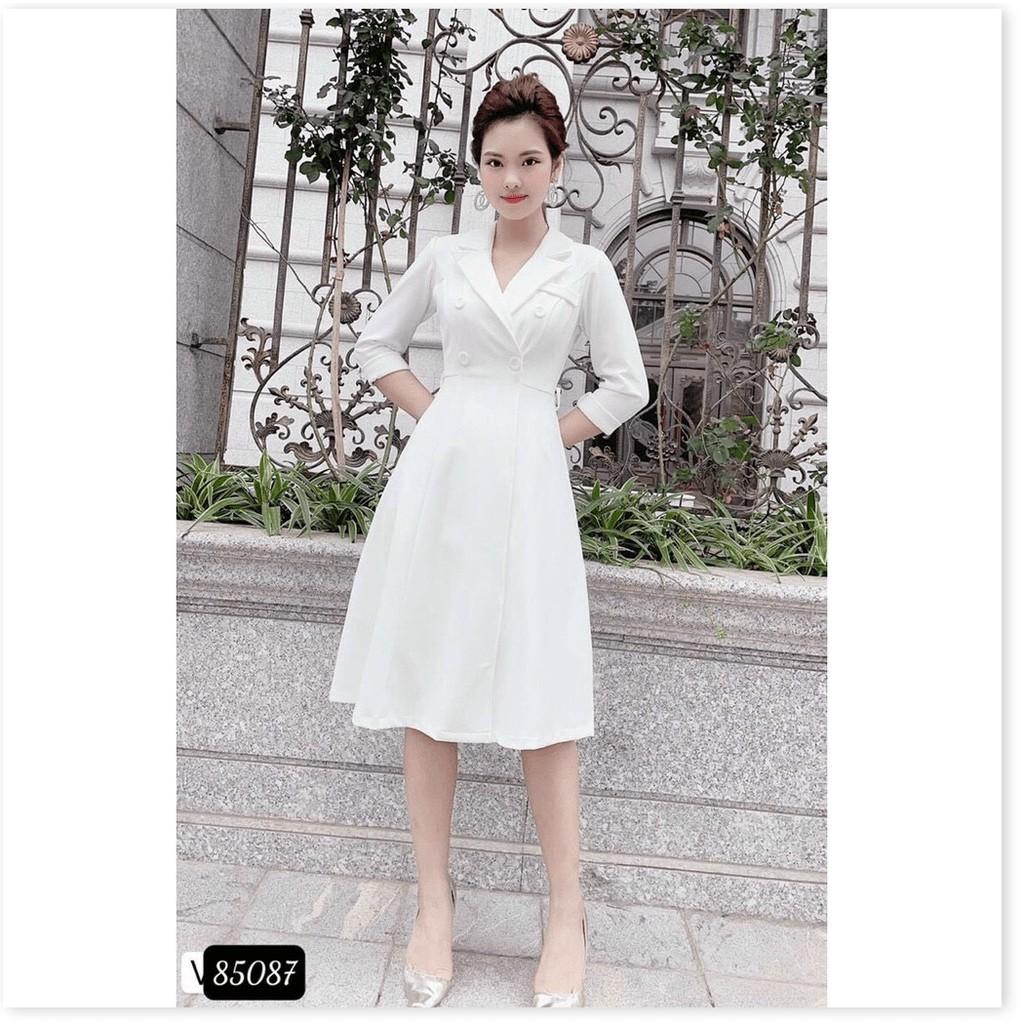 ĐẦM TRẮNG VINTAGE SANG CHẢNH,THIẾT KẾ HỌA TIẾT TRƠN NHƯNG KHÔNG KÉM PHẦN SANG TRỌNG LANA FASHION