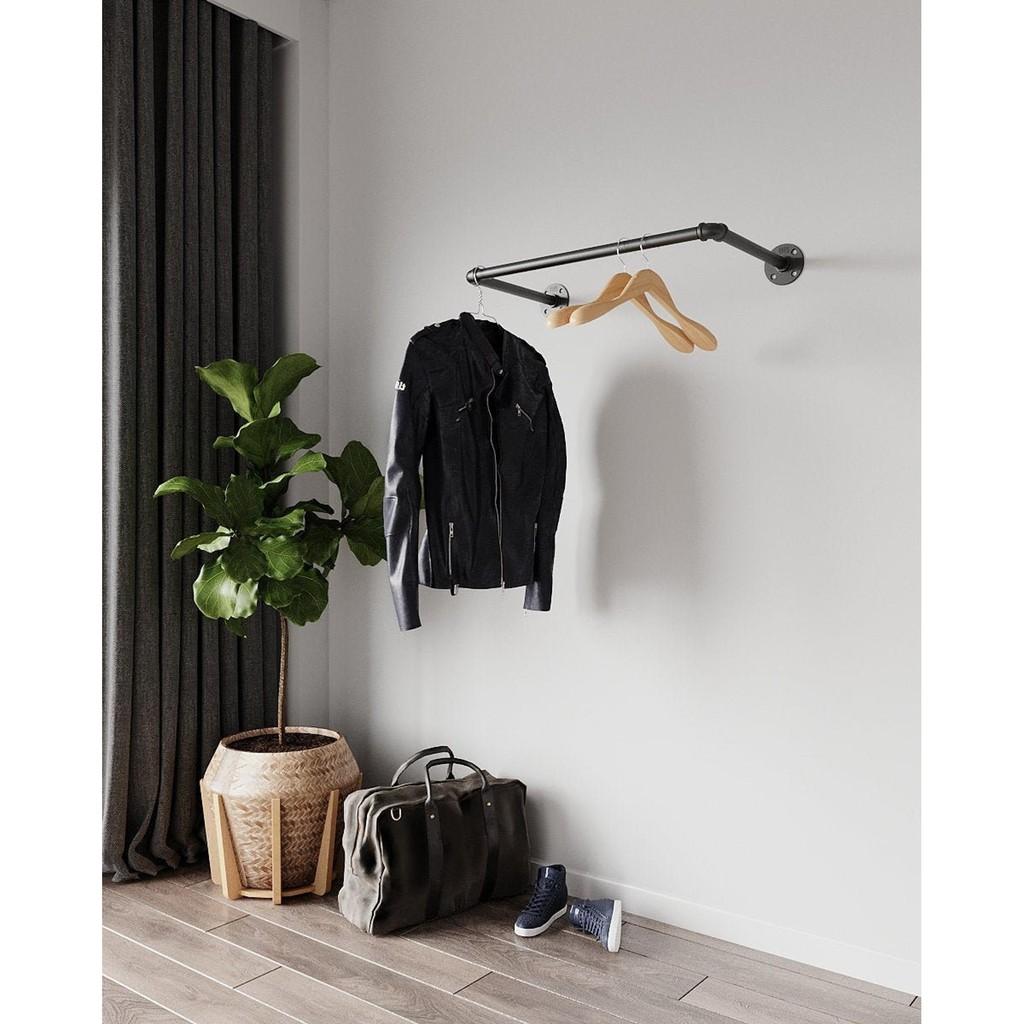 Bộ giá treo ống nước treo quần áo, giá treo quần áo ống sắt trang trí