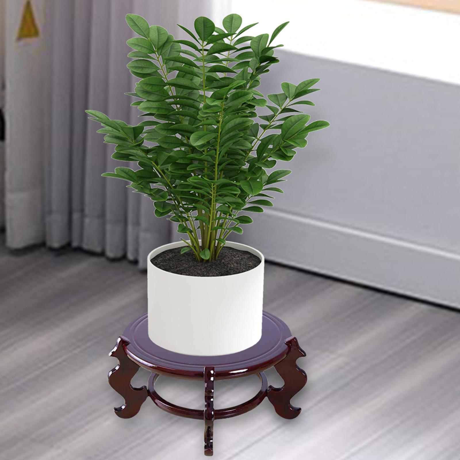 Vase Pot Planter Stand Wooden Potted Plant Stand for Office Indoor Courtyard