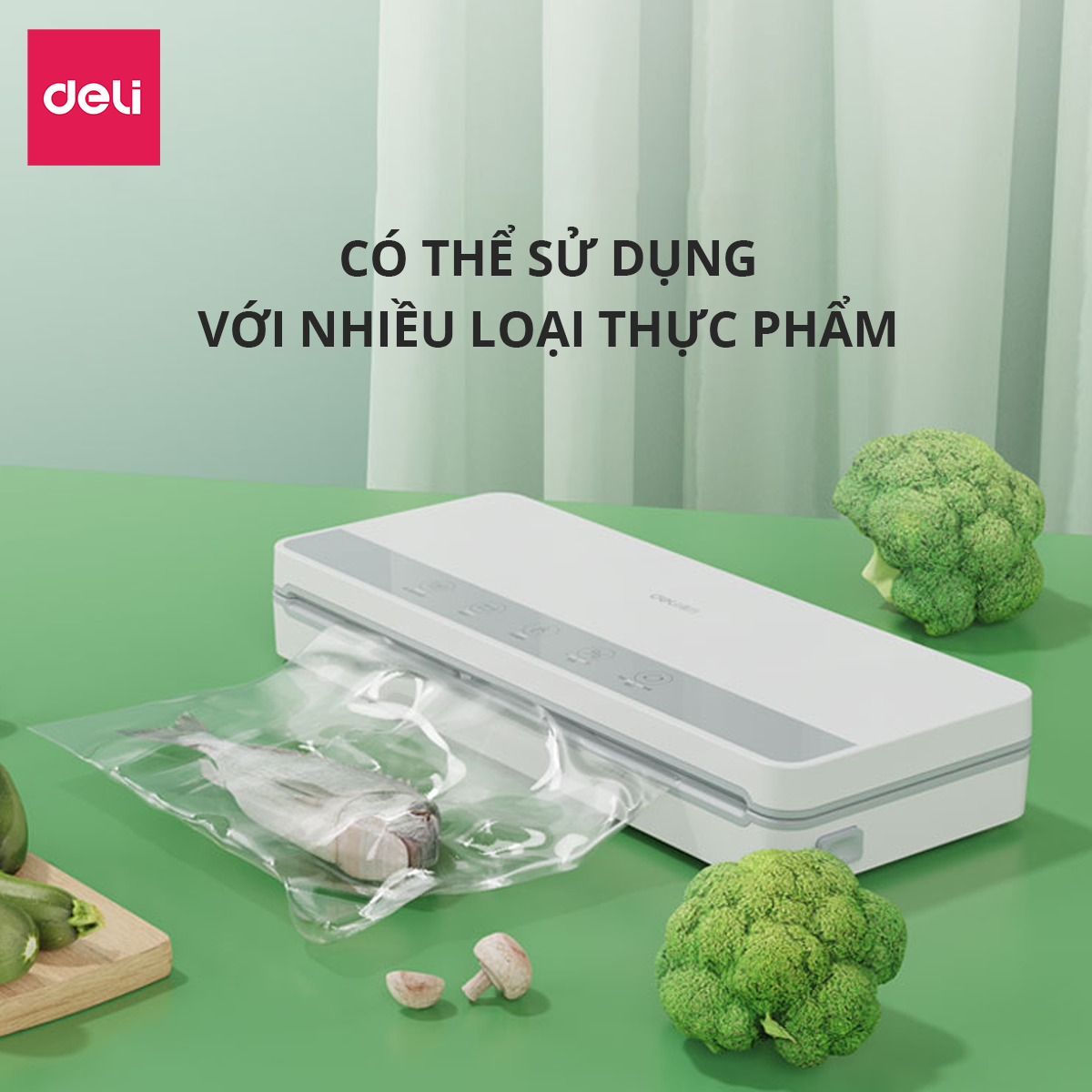 Máy hút chân không túi nhám hàn miệng túi bảo quản thực phẩm dồ dùng Deli - Hàng chính hãng - 14898