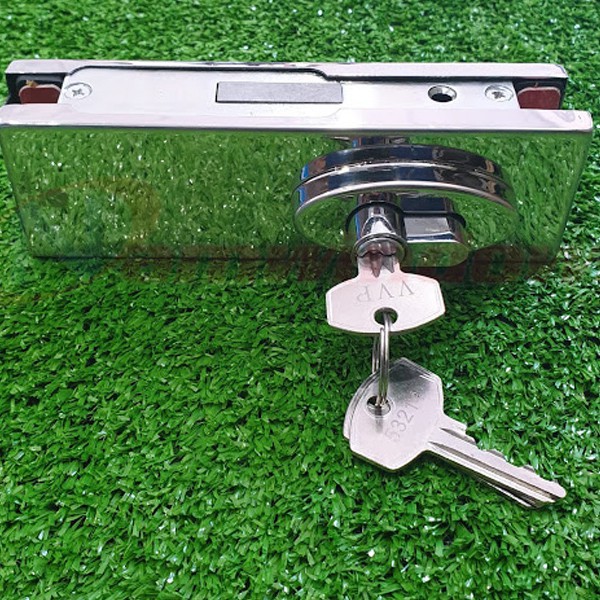 Khóa Sàn Cho Kính Cường Lực 10 - 12 ly, Khóa Cửa Kính Cường Lực, Khóa VVP Loại 2 Đầu Chìa, Chất Lượng Cao. TakyHome 3701