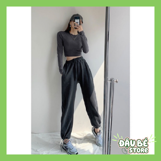 Quần Jogger Thể Thao Nam Nữ dáng dài suông cao cấp-Quần ống rộng bo gấu Unisex basic Pants nhiều màu Ulzzang-DAUBE-Q037