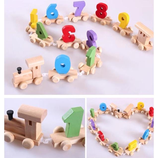 Đồ chơi gỗ- Thả hình khối- Đoàn tàu chở hình khối- thả trụ- cho bé vừa học vừa chơi phát triển tư duy