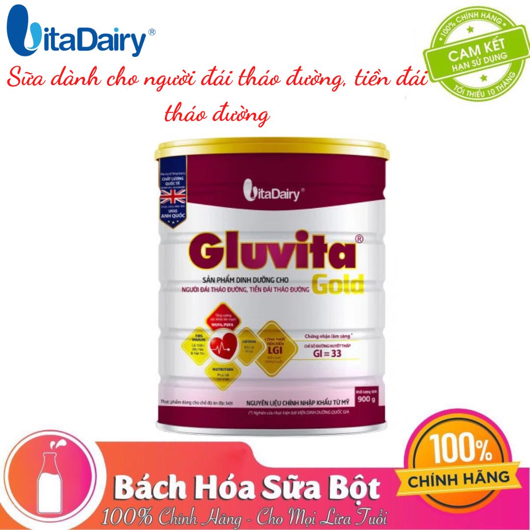 Sữa bột Gluvita Gold – Dinh dưỡng dành cho người bệnh ĐÁI THÁO ĐƯỜNG 900G