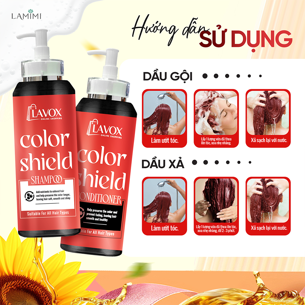 [SẢN PHẨM MỚI] Bộ Đôi Dầu Gội Xả Giữ Màu Tóc Nhuộm Lavox Online Shopping Lamimi 300ml Giúp Tóc Suôn Mượt, Mềm Mại