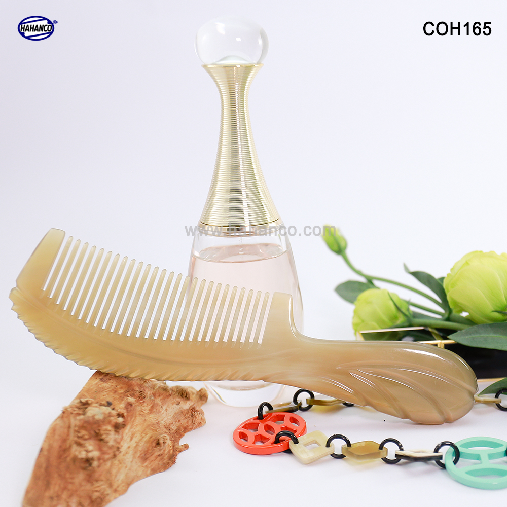 Lược sừng xuất Nhật COH165 - Thân khía dáng Cổ điển cao cấp đẹp hoàn hảo - Chăm sóc tóc - HAHANCO
