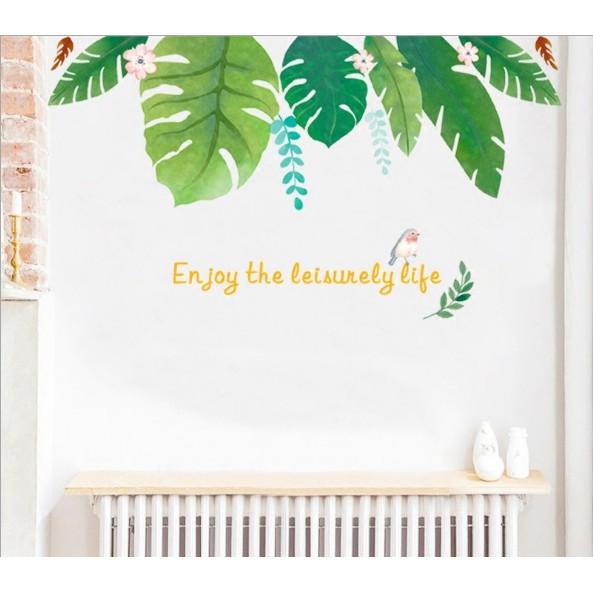 Decal trang trí tường - Lá Dương Xỉ nhạt 02