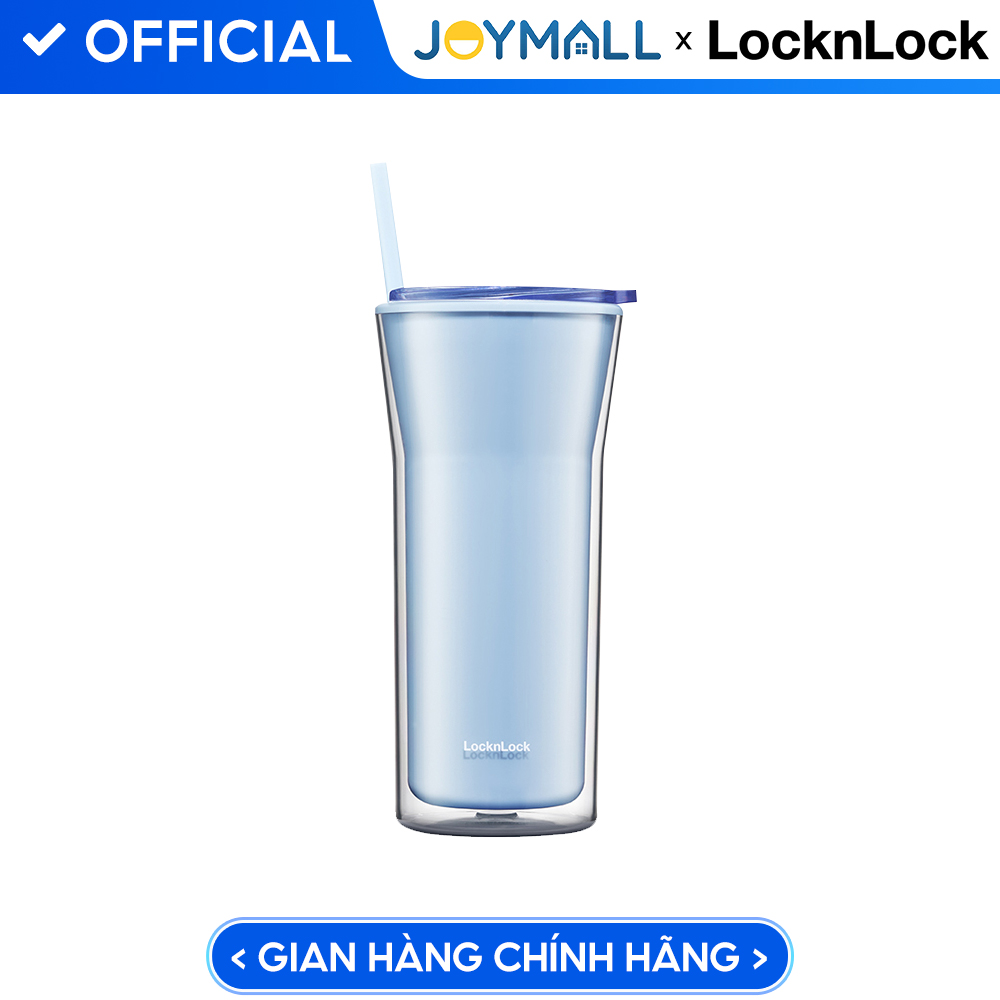 Ly nhựa 2 lớp Lock&Lock Daily Essential Cold Cup 770ml HAP526, Hàng chính hãng, nắp công thái học, kèm ống hút - JoyMall