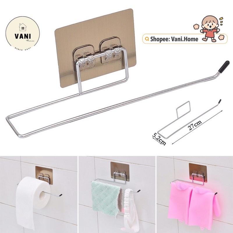 Giá thanh inox treo cuộn giấy vệ sinh dán tường