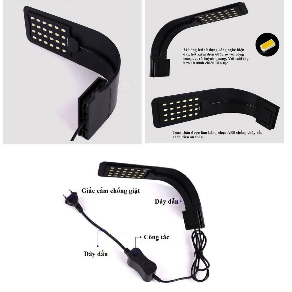 Đèn led kẹp bể cá X5 - Đèn cho hồ thủy sinh - hồ bán cạn - phụ kiện thủy sinh - shopleo