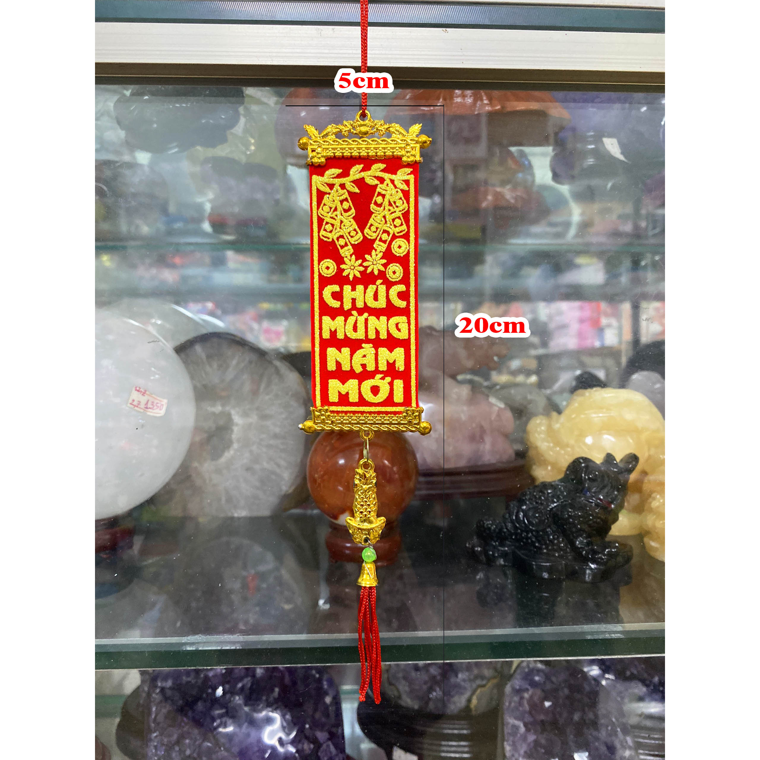 Một Dây Liễng Nhung Đỏ Mạ Vàng Kim Tuyến Treo Trang Trí Tết, Dây Treo Cây Mai Đào, Đồ Treo Trang Trí Cây Mai Phụ Kiện Ngày Tết Giá Tốt