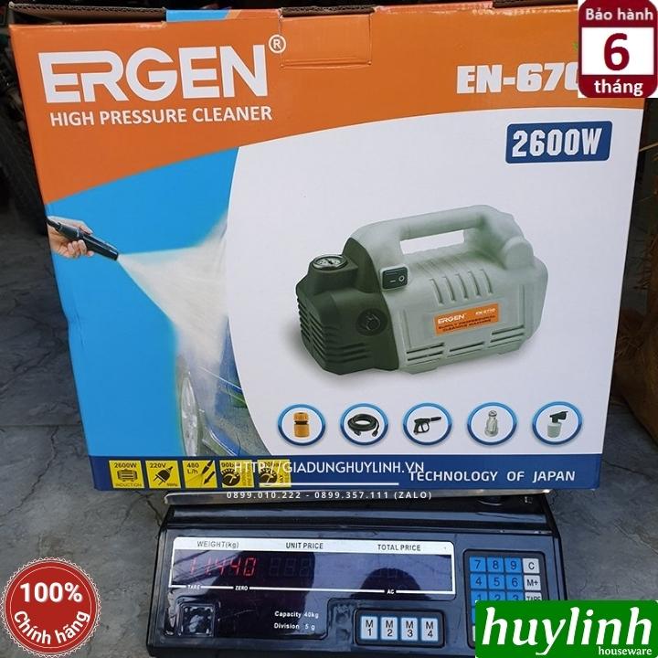 Máy xịt rửa xe Ergen EN-6700 Eco - Công suất 2600W - Áp lực 120 bar - Motor cảm ứng từ lõi đồng - Hàng chính hãng