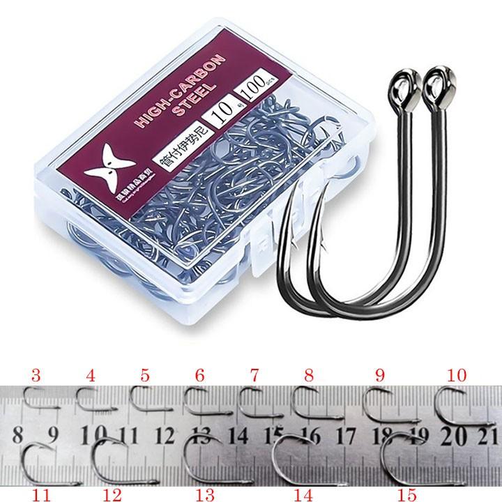 Hộp Lưỡi Câu Cá Thép Carbon Steel Từ Số 3 Đến Số 15