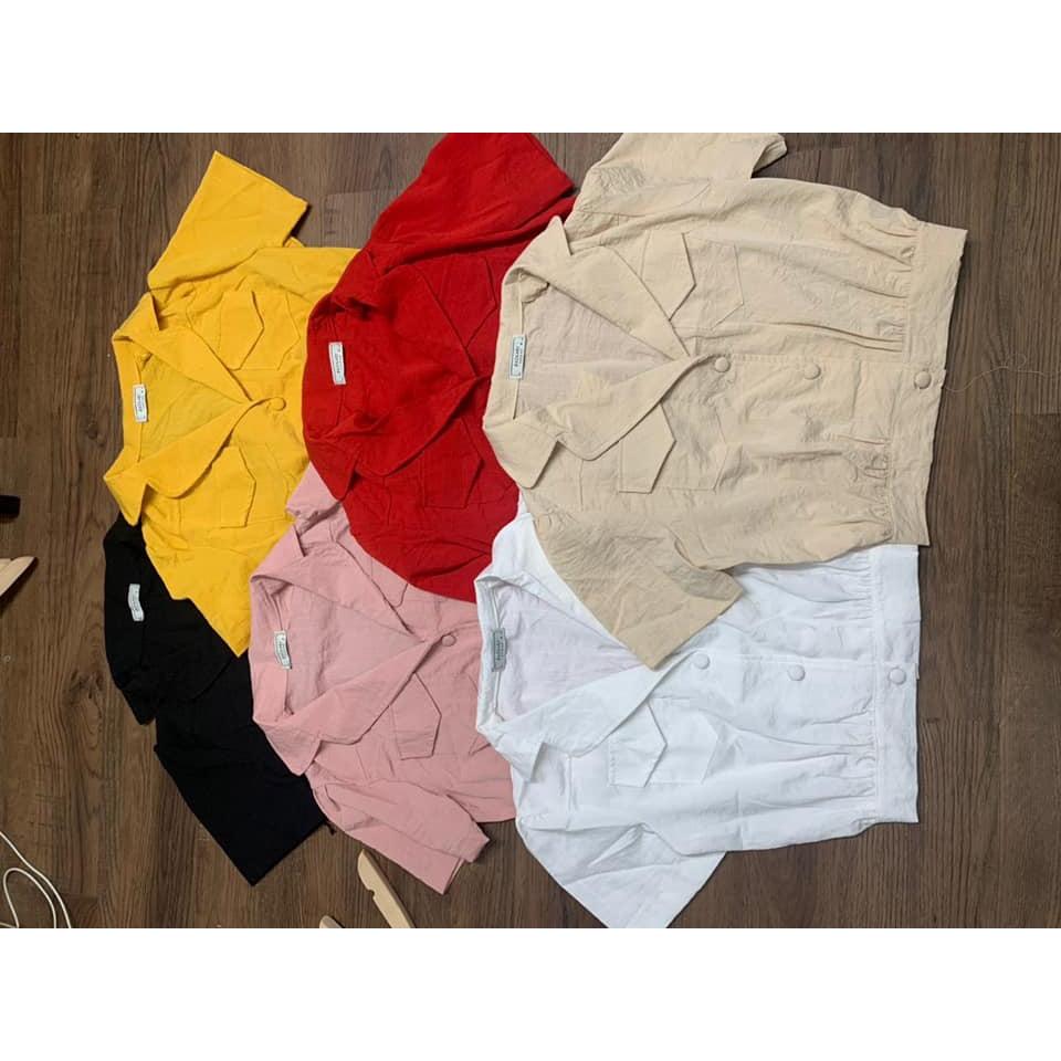 Áo croptop cổ vest