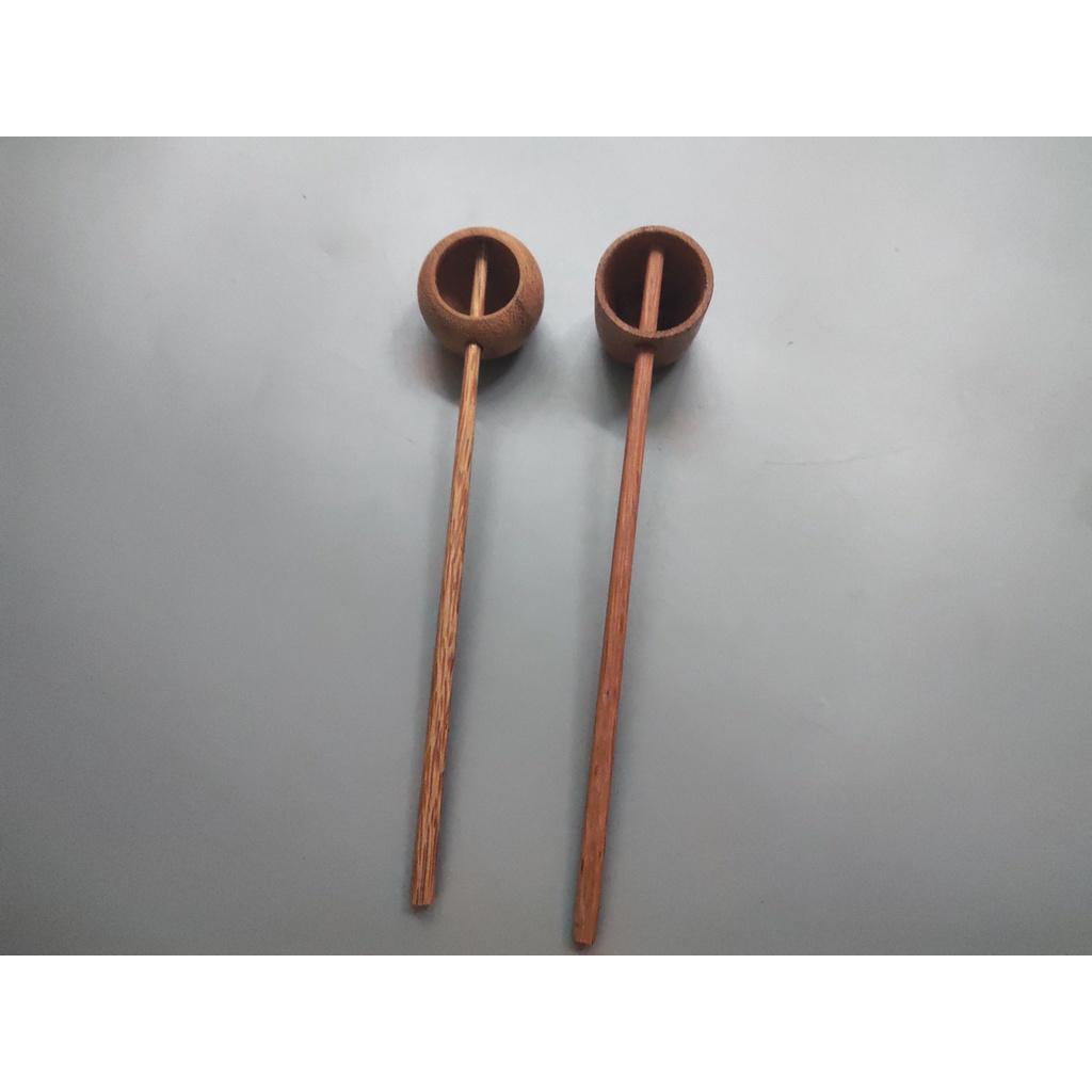Muỗng/Múc Gỗ Tự Nhiên Miệng Tròn Cán Dài Chất Liệu An Toàn